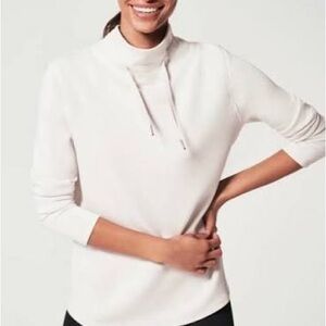 SPANX Airessentials Got Ya Covered Mock Neck Sweater Light Cloudy Gray Sz Med